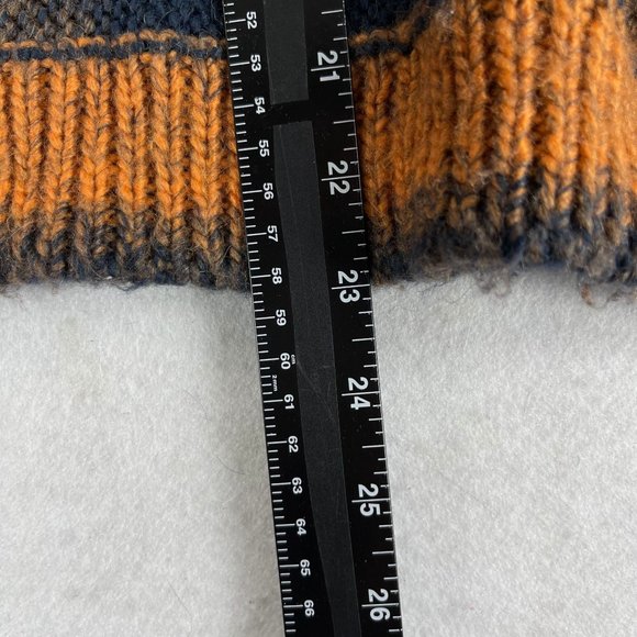 ZARIA Womens S Wool Blend Orange Black Ombre Knit Short Sleeve Oversized Sweater - Picture 9 of 11